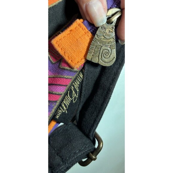 Laurel Burch Fantasticats Tote Shoulder Bag Boho Art To Wear Kitty Cats AS IS - Picture 10 of 10